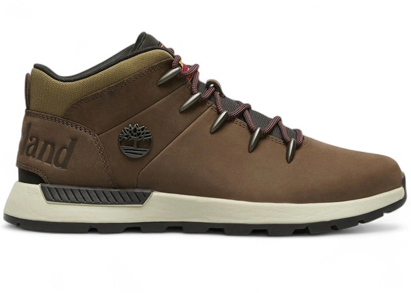 Pre-owned Timberland Men's Sprint Trekker Mid Sneakers In Brown/green In Multi