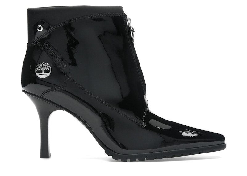 Pre-owned Timberland Zip Boot Veneda Carter Black (women's) Sneakers In Black Patent Leather