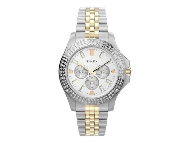 Pre-owned Timex Women's  Kaia Function Tw2v79500 Watch In Stainless Steel In Silver