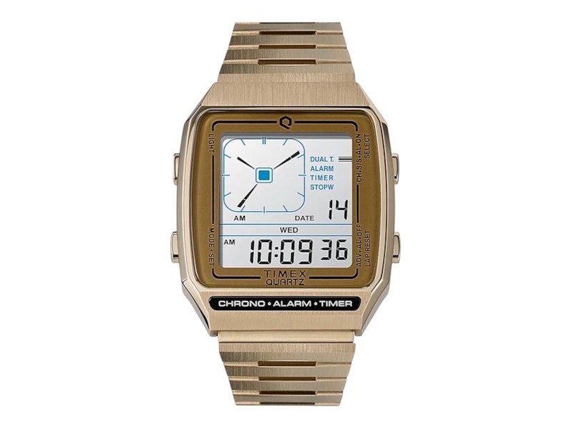 Pre-owned Timex Reissue Digital Lca Tw2u72500 Watch In Stainless Steel In Silver