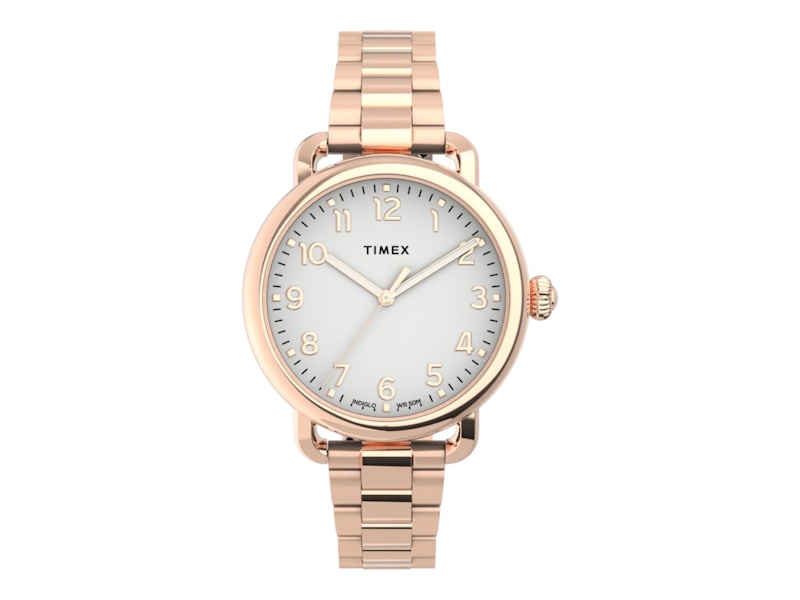 Pre-owned Timex Women's  Waterbury Standard Tw2u14000 Watch In Brass In Gold