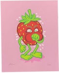 Todd Bratrud Strawberry Cough Print (Signed, Edition of 1000) Pink