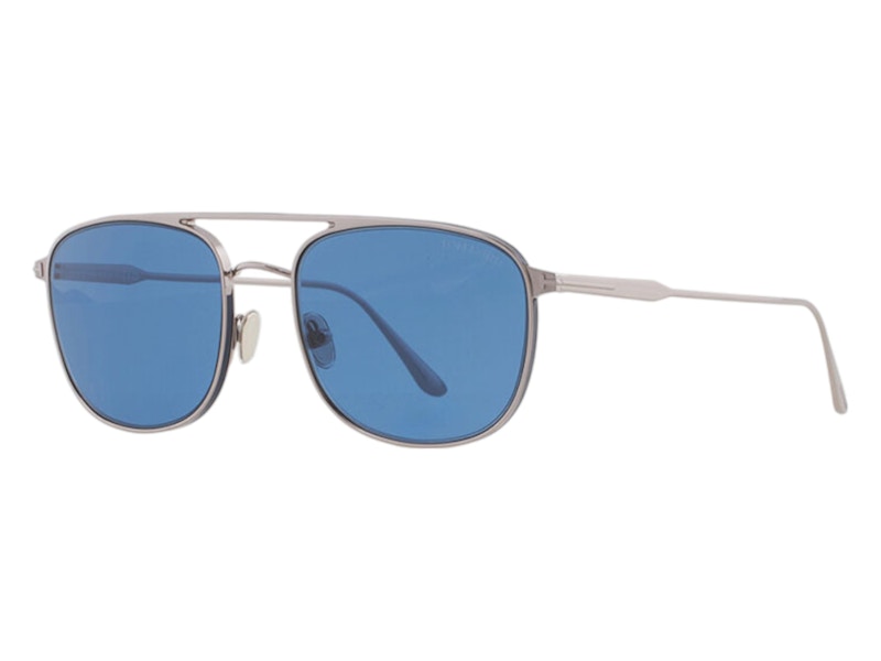 Pre-owned Tom Ford Men's Aviator Sunglasses In Shiny Dark Ruthenium (ft0827 14v)