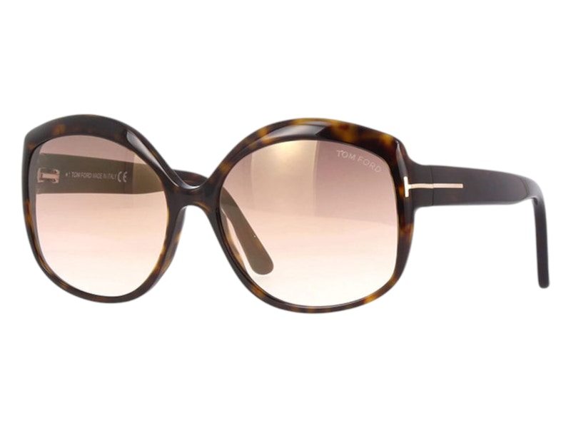 Pre-owned Tom Ford Women's  Butterfly Sunglasses In Havana (ft0919 52f)