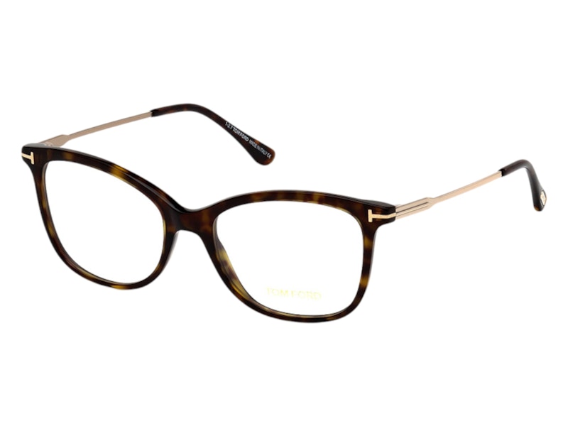 Pre-owned Tom Ford Women's Cat Eye Eyeglasses In Havana (ft5510 052)