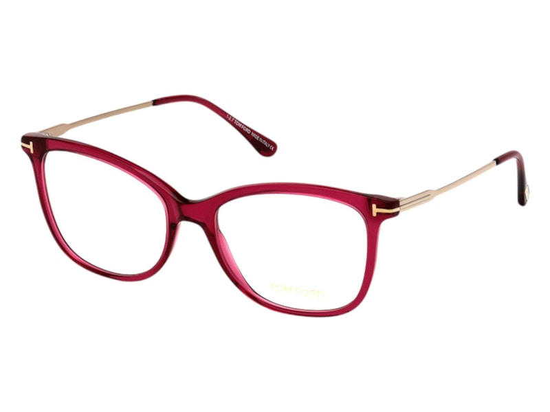 Pre-owned Tom Ford Women's Cat Eye Eyeglasses In Shiny Transparent Violet (ft5510 081)