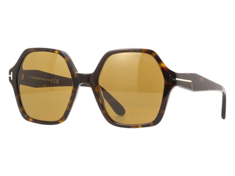 Pre-owned Tom Ford Women's  Geometric Sunglasses Brownbrown In Havana (ft1032 52e)