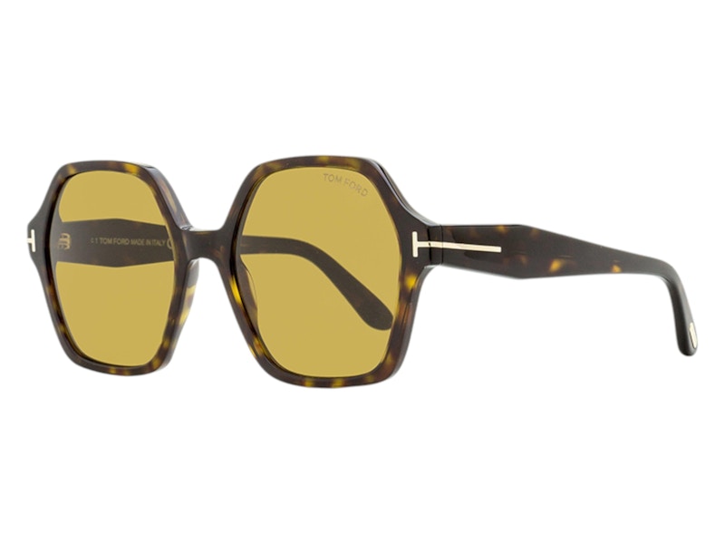 Pre-owned Tom Ford Women's Geometric Sunglasses In Havana (ft1032/f 52e)