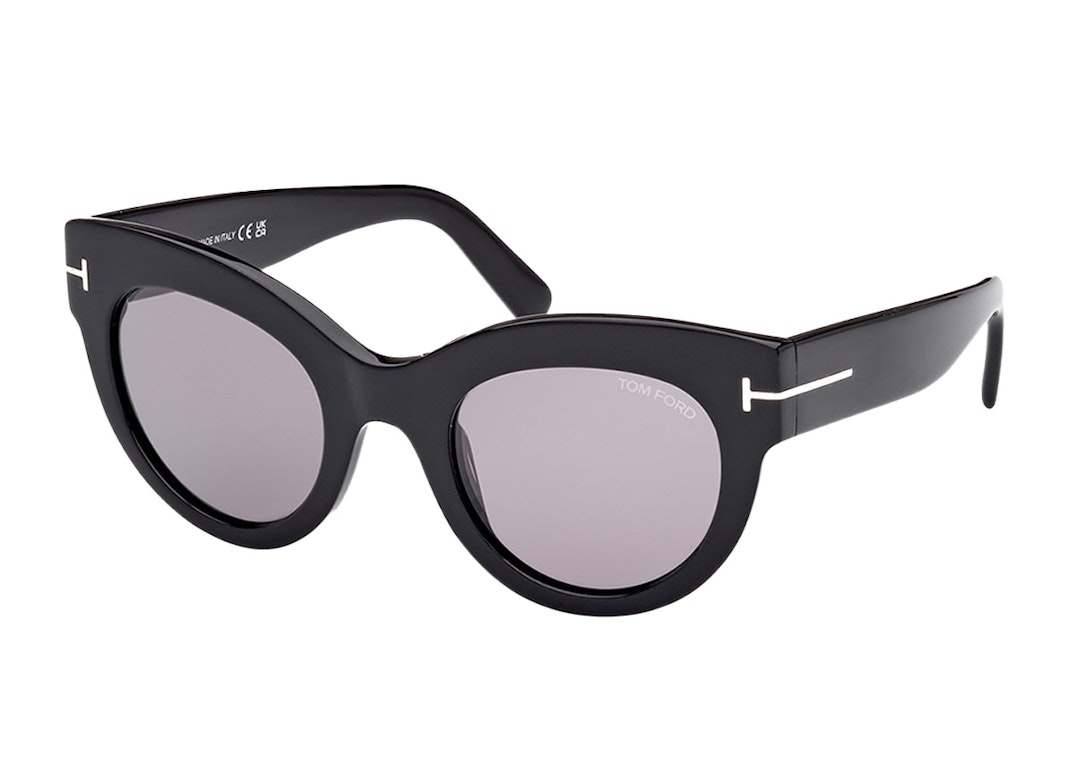 Pre-owned Tom Ford Lucilla Cat Eye Sunglasses Black/smoke (ft1063-01c-51)