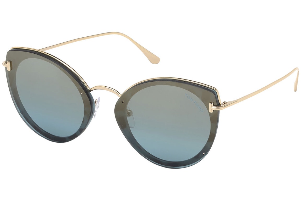 Pre-owned Tom Ford Rectangle Sunglasses Black/gold (ft0683 55x)