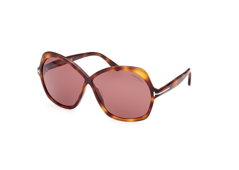 Tom Ford Rosemin Butterfly Sunglasses Havana Violet FT1013 52Y 64 in Acetate Metal US