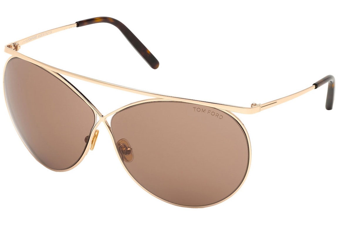 Pre-owned Tom Ford Round Sunglasses Gold (ft0761 28y)