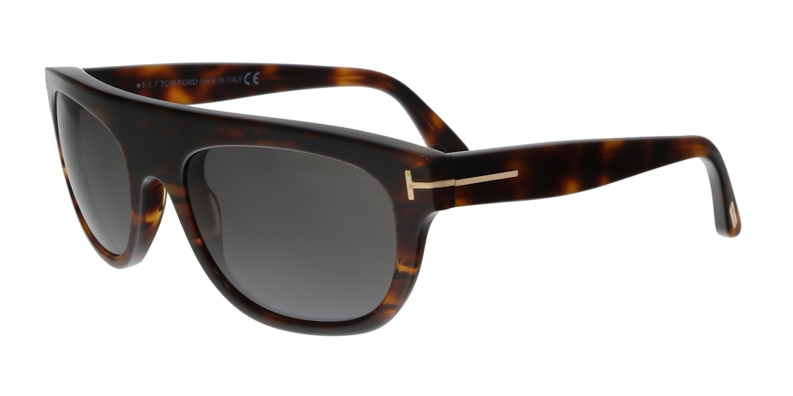 Pre-owned Tom Ford Round Sunglasses Havana (ft0594 52a)