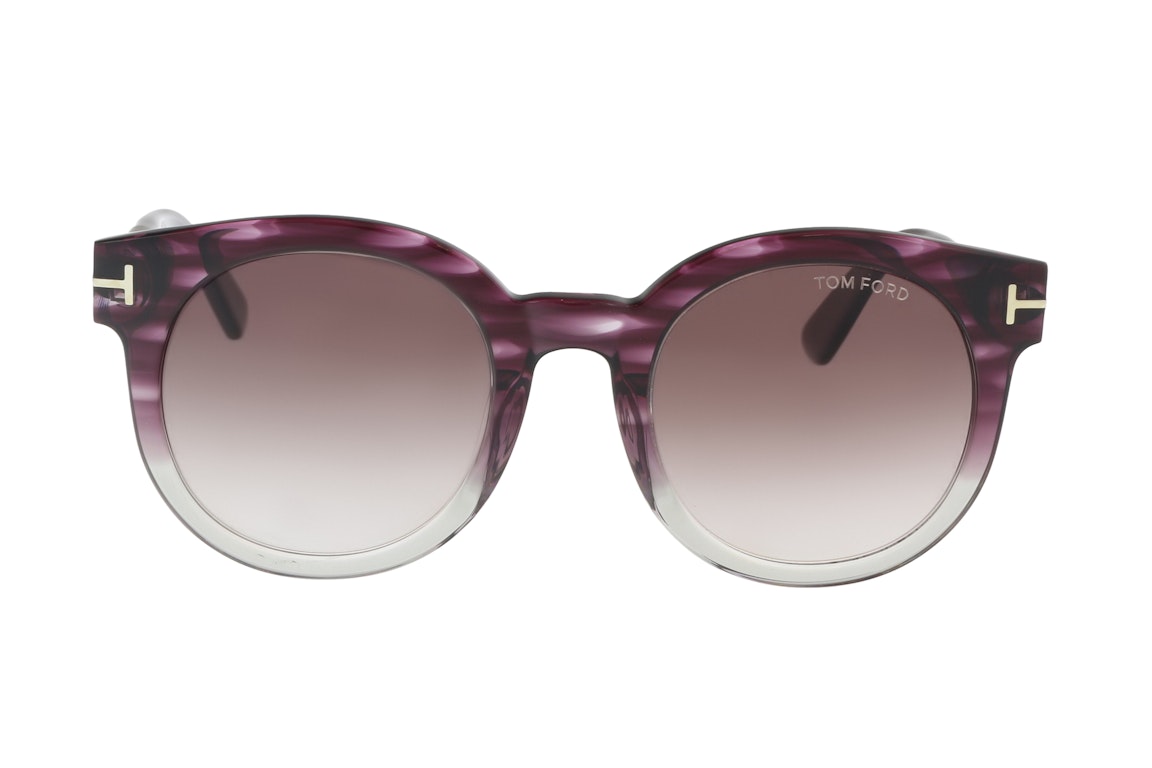 Pre-owned Tom Ford Square Sunglasses Purple/gray (ft0435 83t Janina)