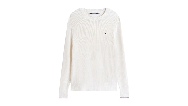 Tommy Hilfiger Rib Crewneck Neck Sweater Ivory