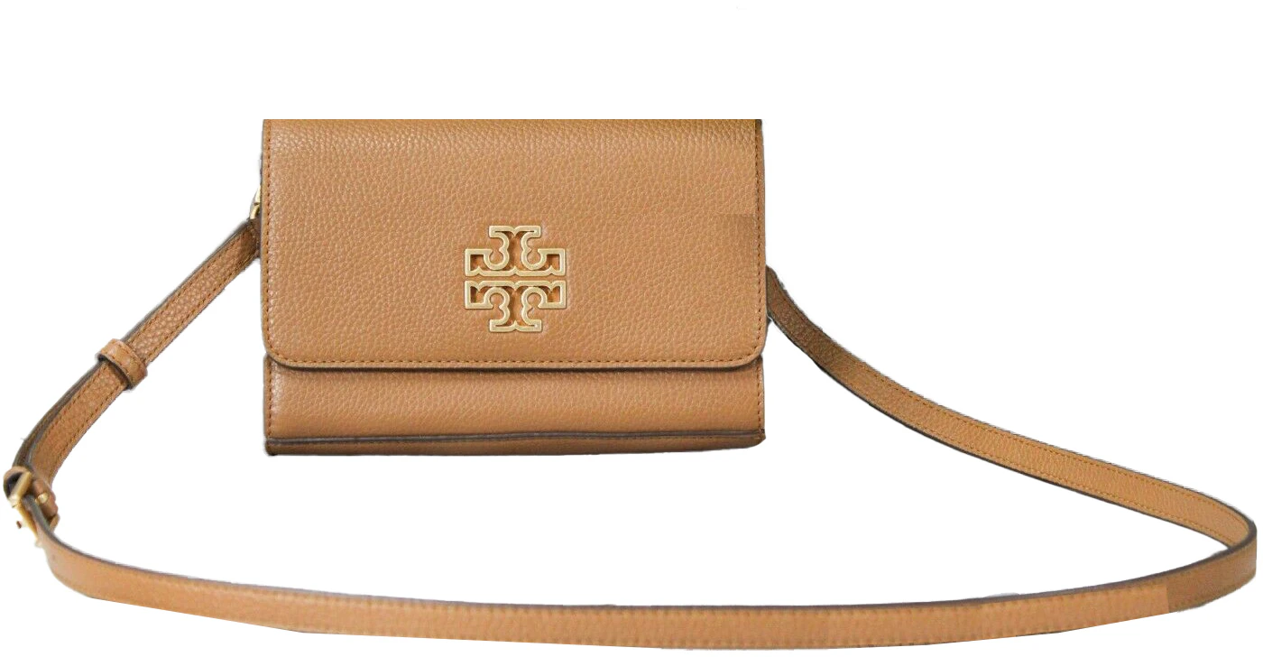 Tory Burch Britten Crossbody Black in Leather with Gold-tone - US