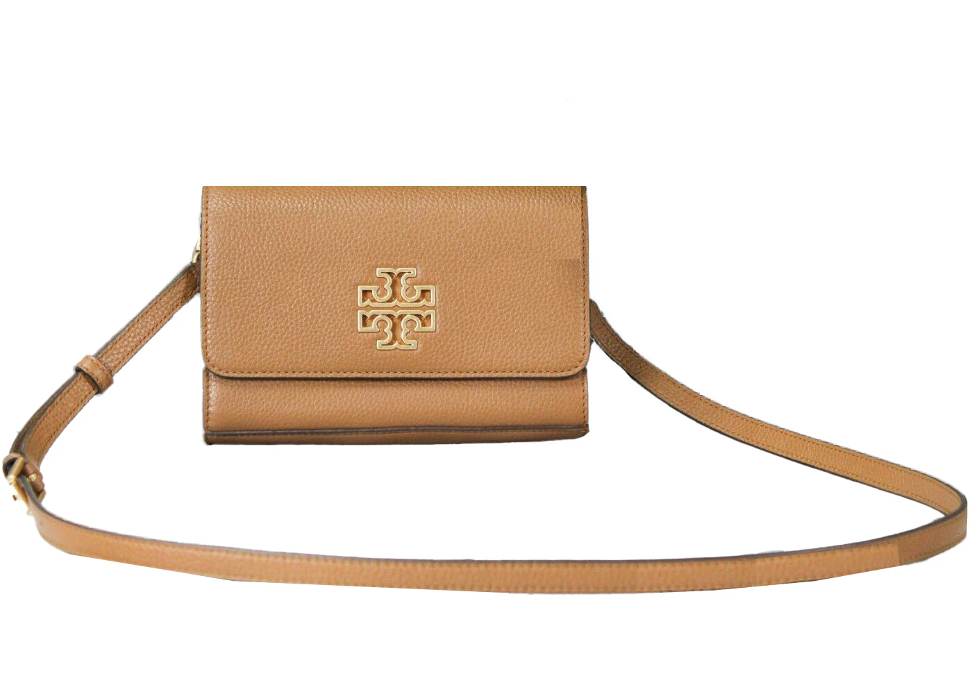 Tory Burch Britten Crossbody Bark in Leather with Gold-tone - US
