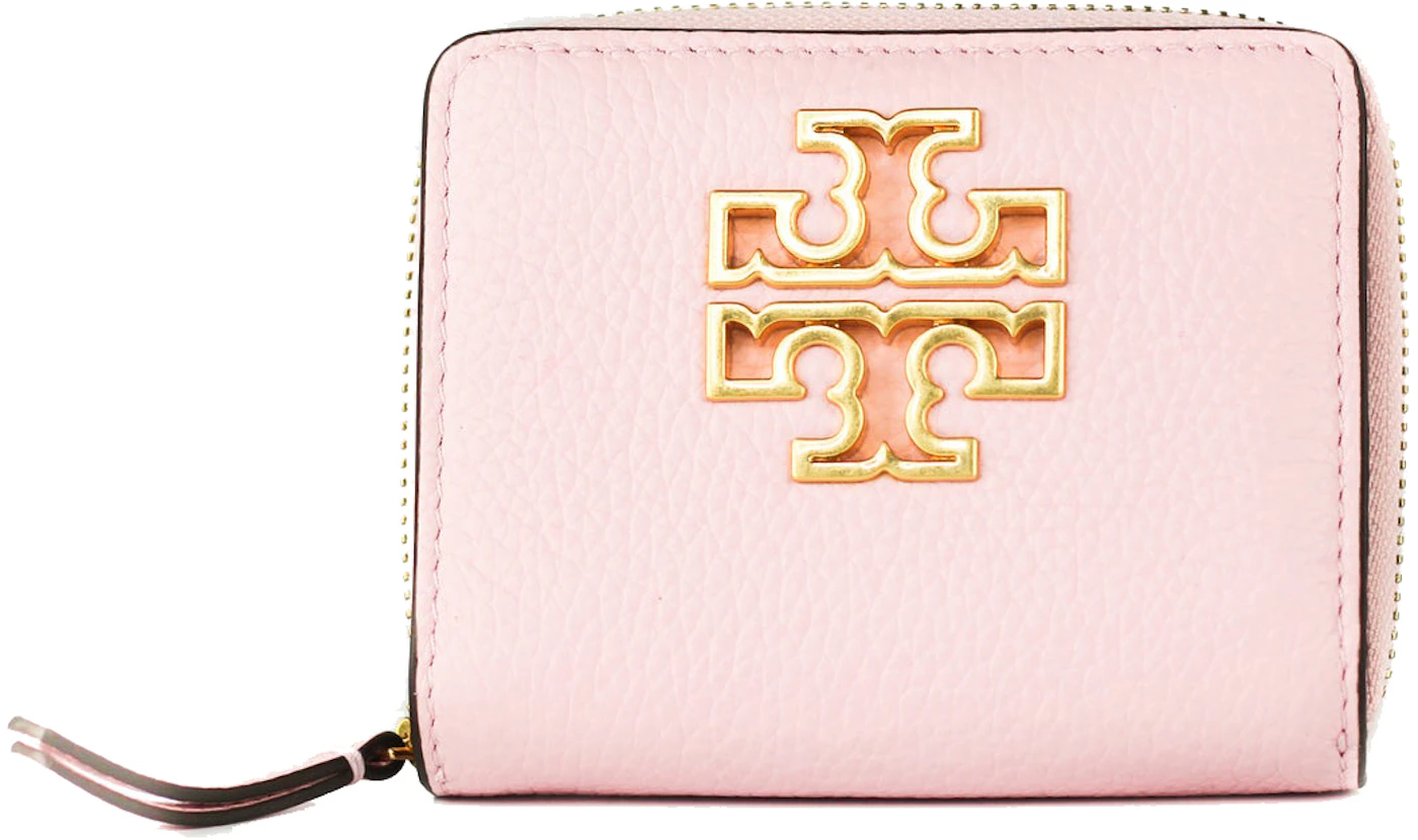 Tory Burch Britten Zip Card Coin Wallet Mini Surprise Lily in Leather with  Gold-tone - US
