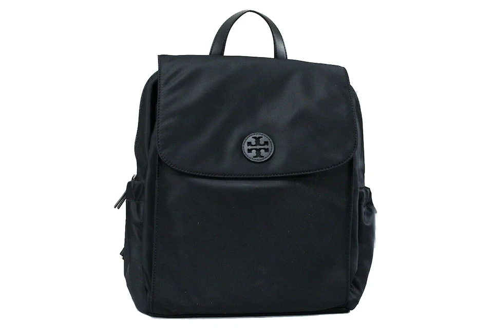 Tory Burch Carryall Backpack Medium Black in Nylon with Gold-tone - US