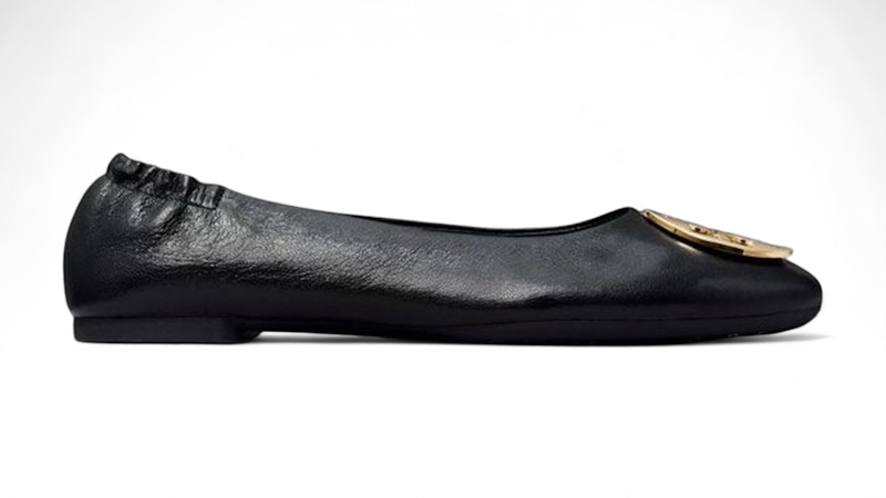 Pre-owned Tory Burch Claire Ballet Flat (women's) Sneakers In Black