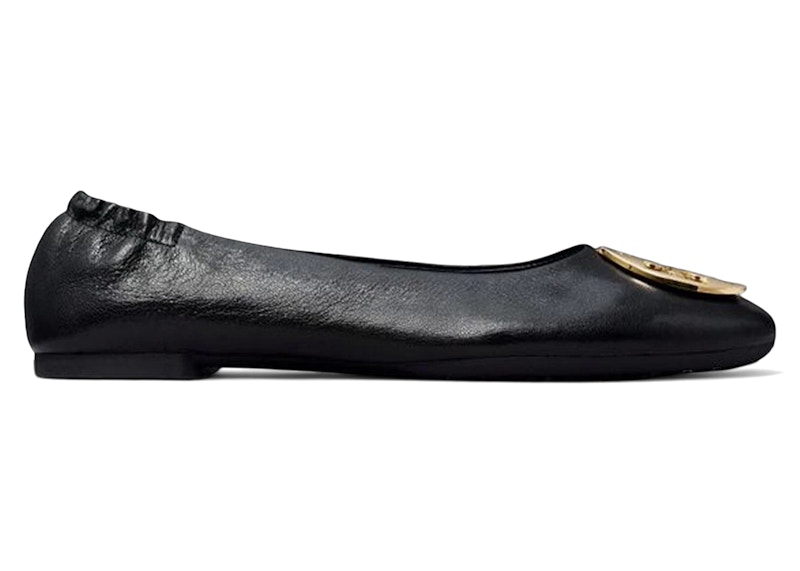 Pre-owned Tory Burch Claire Ballet Flat (women's) Sneakers In Black