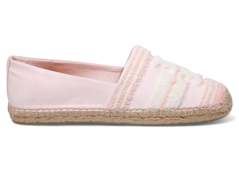 Pre-owned Tory Burch Double T Espadrille (women's) Sneakers In Pink Tulle