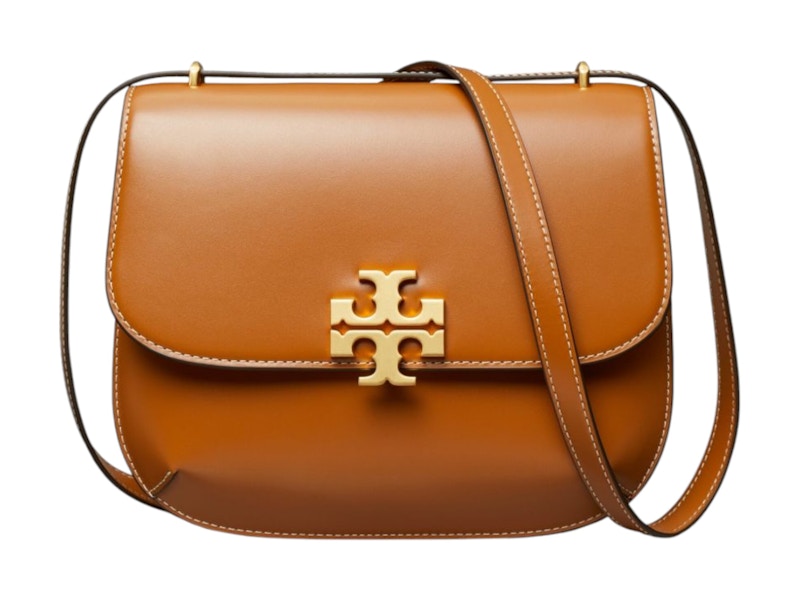 Pre-owned Tory Burch Women's Eleanor Slim Saddlebag In Whiskey