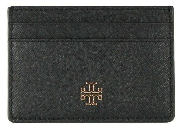 Tory Burch Emerson Slim Cardcase Black in Leather with Gold-tone