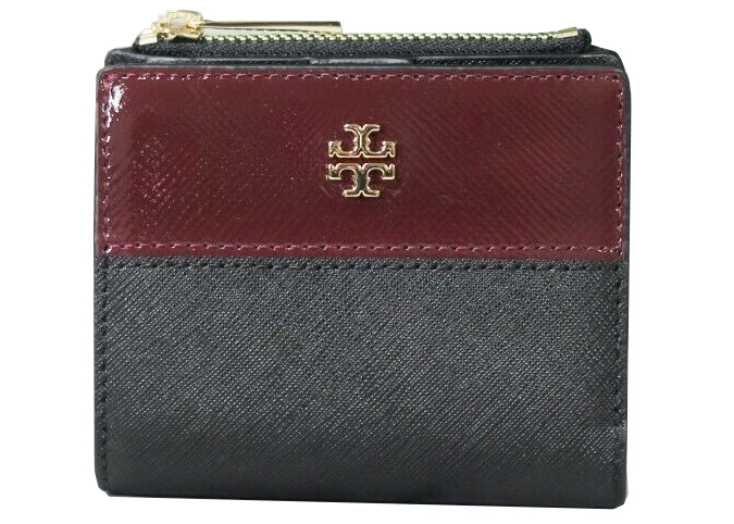 Tory Burch Britten Envelope Wallet Small Gray in Pebbled Leather