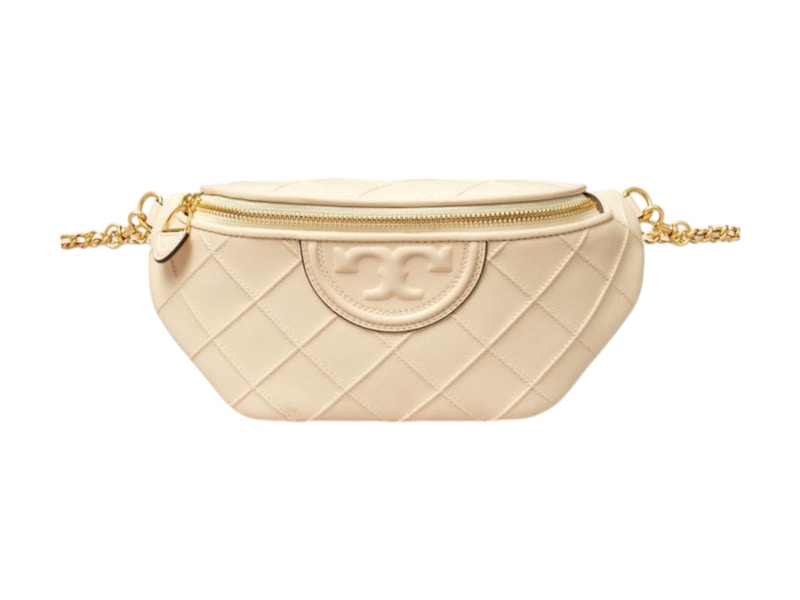 Pre-owned Tory Burch Women's  Fleming Convertible Belt Bag In New Cream