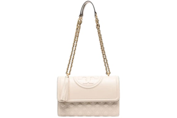 Bolso de hombro convertible Fleming de Tory Burch, color crema