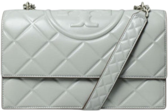 Petit sac à bandoulière convertible Tory Burch Fleming gris