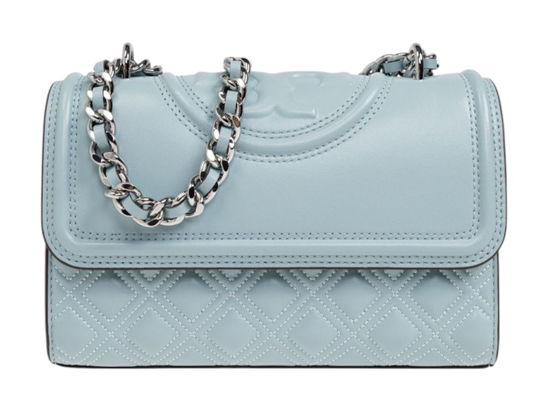 Pre-owned Tory Burch Women's Fleming Small Convertible Shoulder Bag In Mist