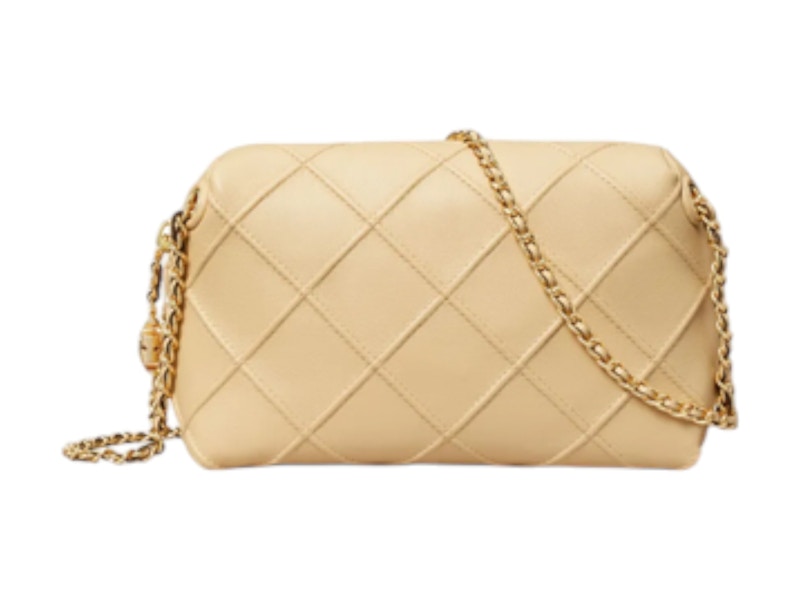 Pre-owned Tory Burch Women's  Fleming Soft Crossbody Bag In Vanilla Soft Serve In White