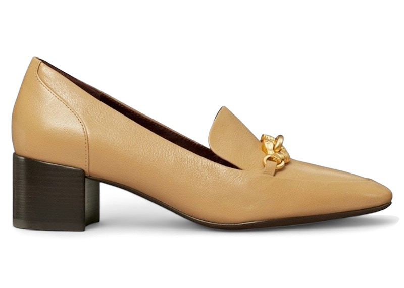Pre-owned Tory Burch Jessa Heeled Loafer (women's) Sneakers In Ginger Shortbread In Brown
