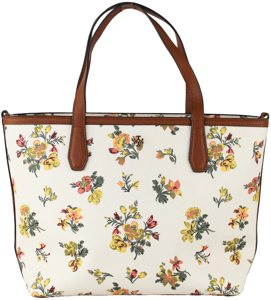 Tory Burch Kerrington Tote Bag Small Rose Floral in Coated Canvas - US