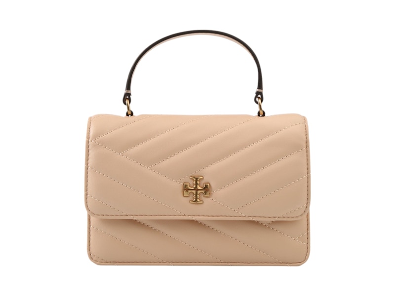 Tory Burch Kira Chevron Mini Top Handle Chain Wallet Apricot