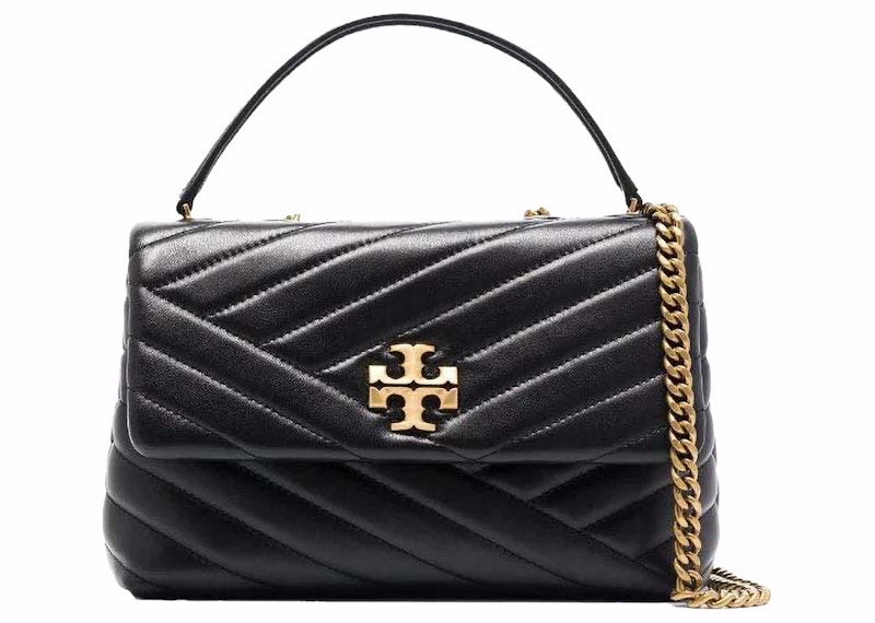 Pre-owned Tory Burch Women's  Kira Chevron Small Convertible Shoulder Bag In Black