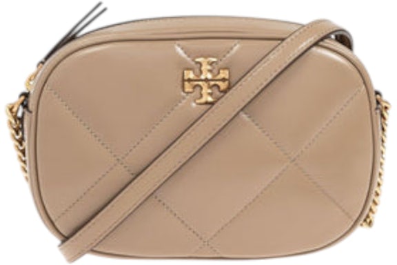 Tory Burch Kira Diamond Quilt Camera Bag Taupe Oak