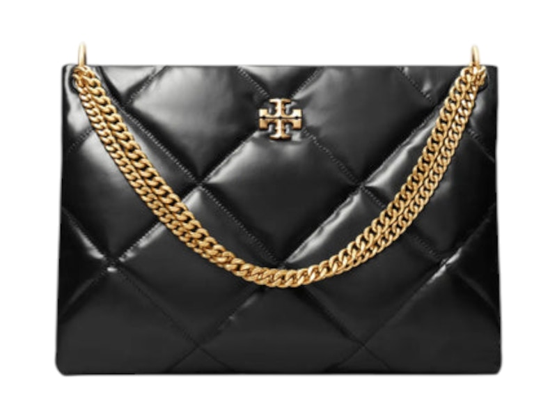 Pre-owned Tory Burch Women's Kira Diamond Quilt Satchel In Black