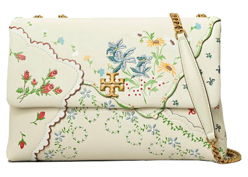 Tory Burch Kira Mixed Floral Convertible Shoulder Bag Ivory in