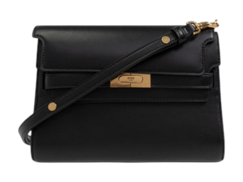 Pre-owned Tory Burch Women's Lee Radziwill Shoulder Bag In Black