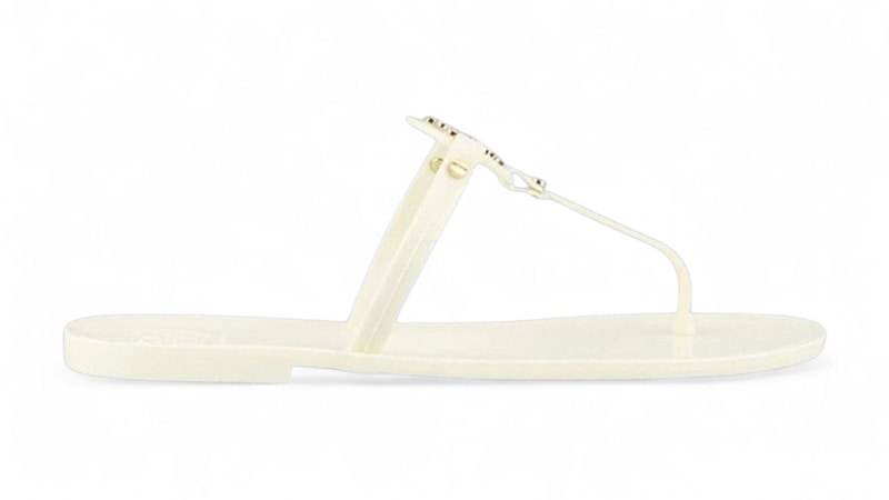 Pre-owned Tory Burch Mini Miller Jelly Sandal (women's) Sneakers In Ivory In White
