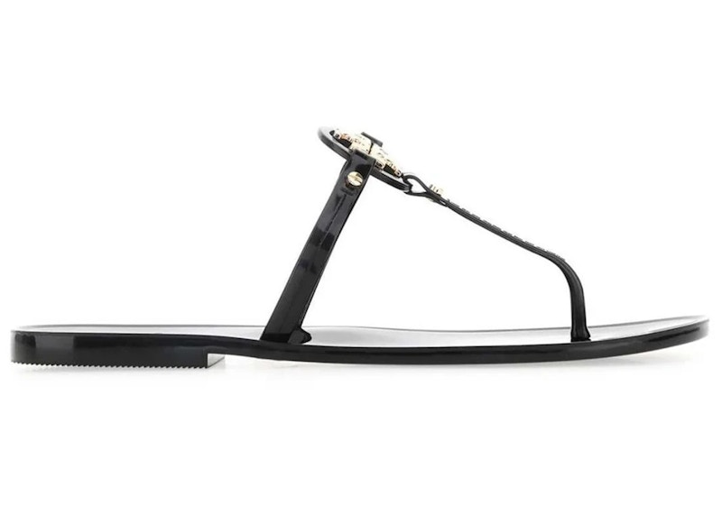 Pre-owned Tory Burch Mini Miller Sandals Gold (women's) Sneakers In Perfect Black