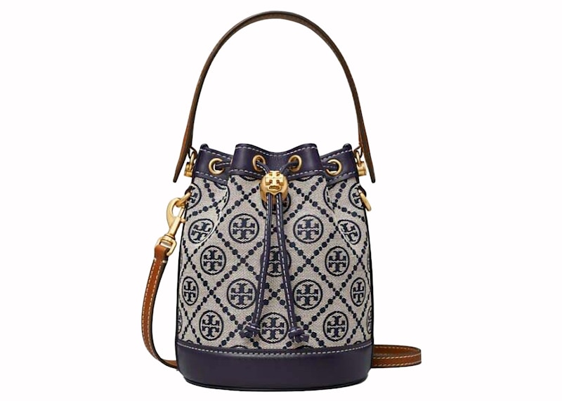 Tory Burch Mini T Monogram Bucket Bag Tory Navy