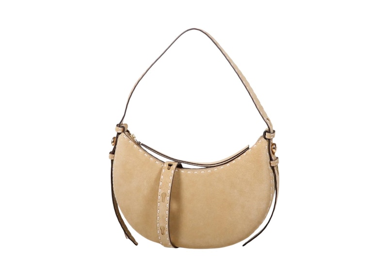 Tory Burch Romy Suede Pick Stitch Half Moon Bag Butter