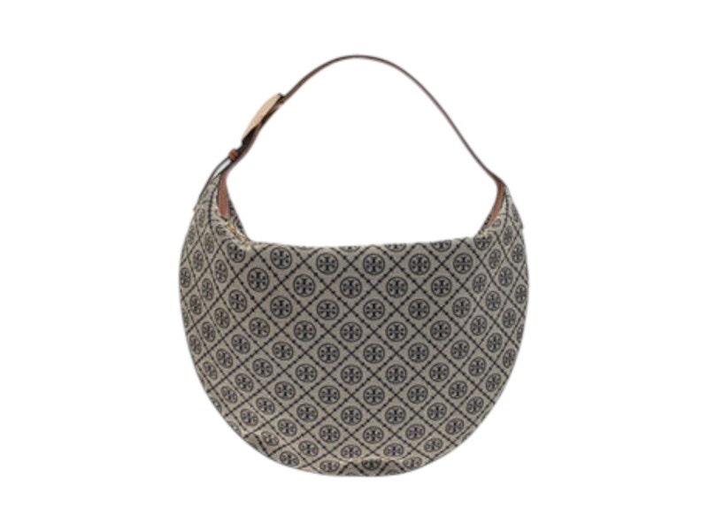 Pre-owned Tory Burch Women's  T Monogram Balloon Bag In Tory Navy Blue