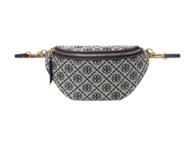 Pre-owned Tory Burch Women's T Monogram Belt Bag In Navy Blue