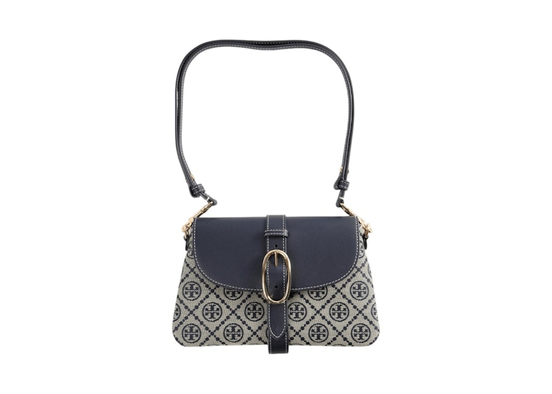Tory Burch T Monogram Soft Small Shoulder Bag Navy