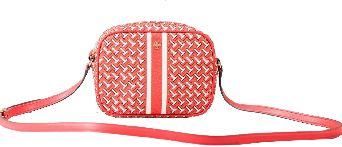 Tory Burch T Zag Crossbody Red in Leather with Silver-tone - US